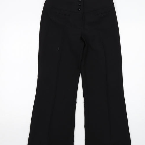 Dorothy Perkins Womens Black Polyester Trousers Size 8 Regular Zip