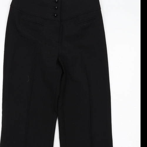 Dorothy Perkins Womens Black Polyester Trousers Size 8 Regular Zip