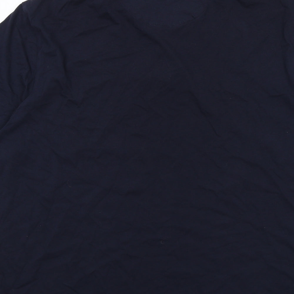 Marks and Spencer Mens Blue Cotton Polo Size XL Collared Button