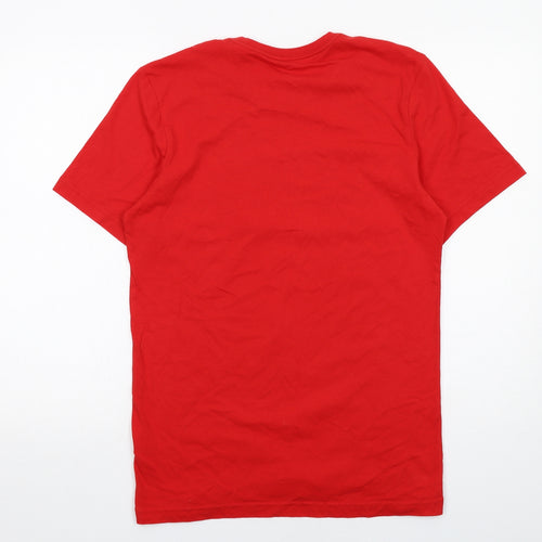 adidas Mens Red Cotton T-Shirt Size M Round Neck