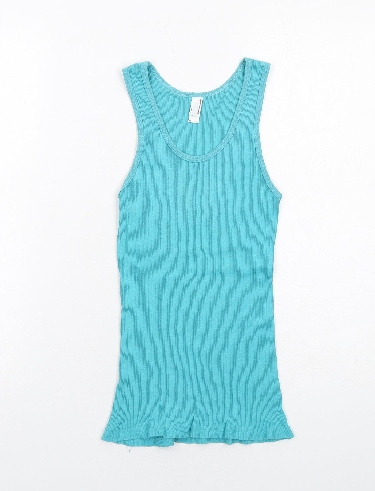 American Apparel Womens Blue Cotton Basic Tank Size M Scoop Neck