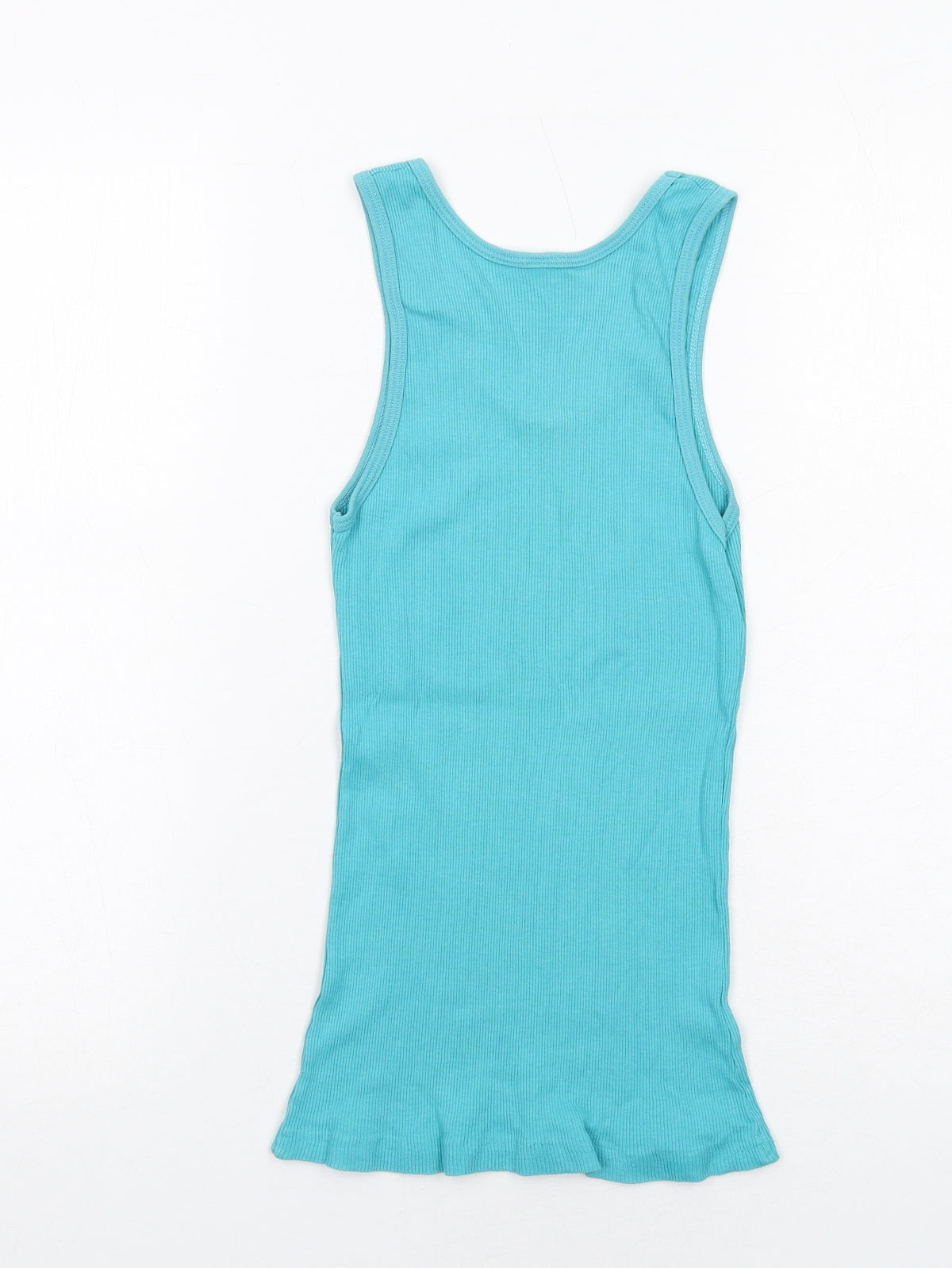 American Apparel Womens Blue Cotton Basic Tank Size M Scoop Neck