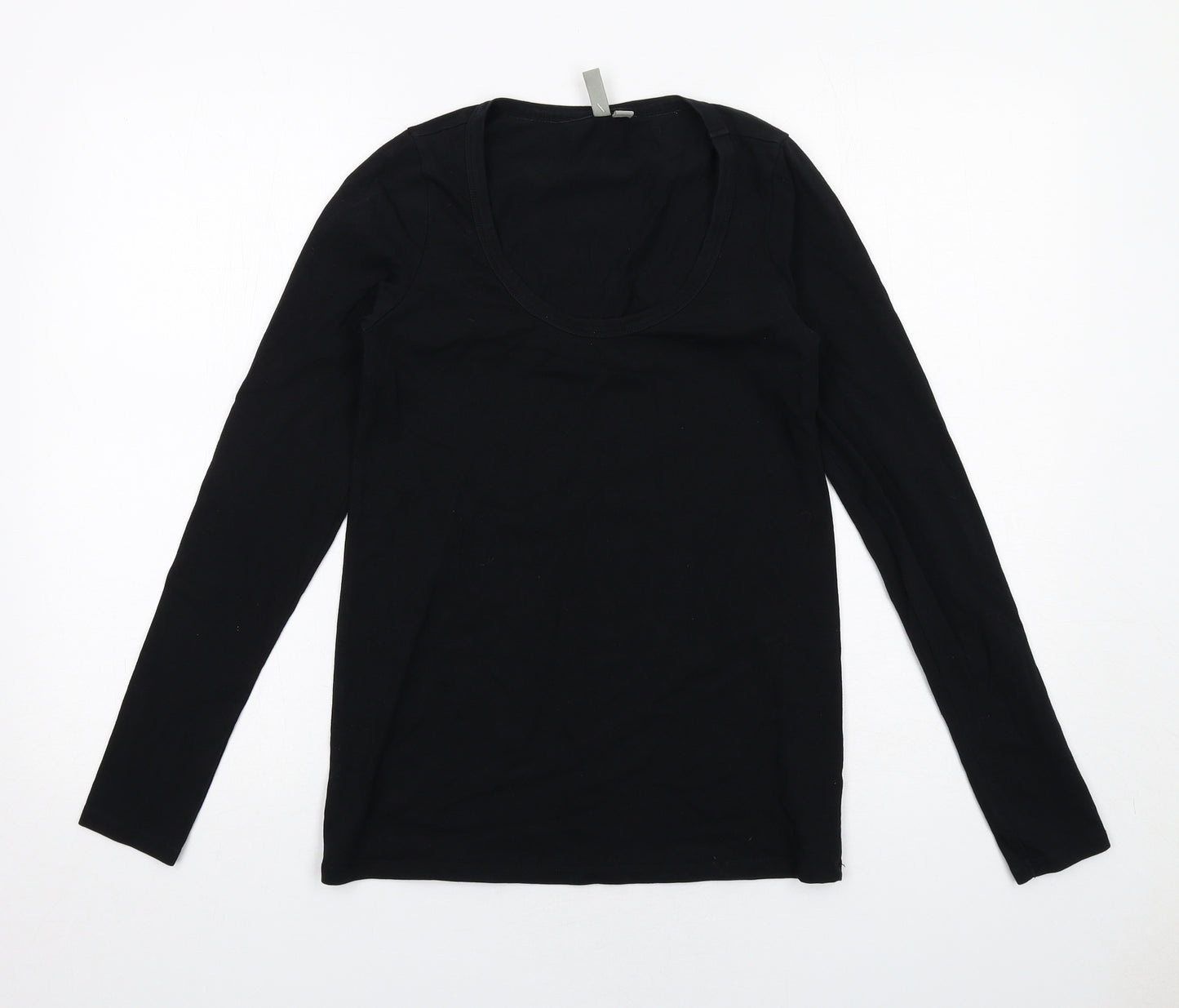 ASOS Womens Black Cotton Basic T-Shirt Size 8 Scoop Neck