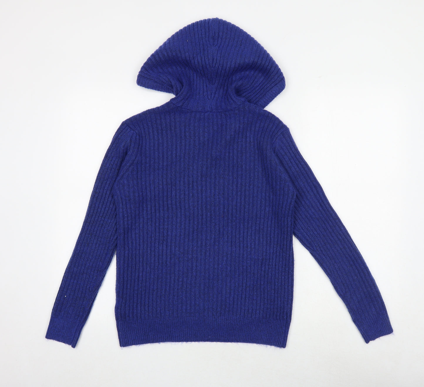 Marks and Spencer Womens Blue Round Neck Polyester Pullover Jumper Size S
