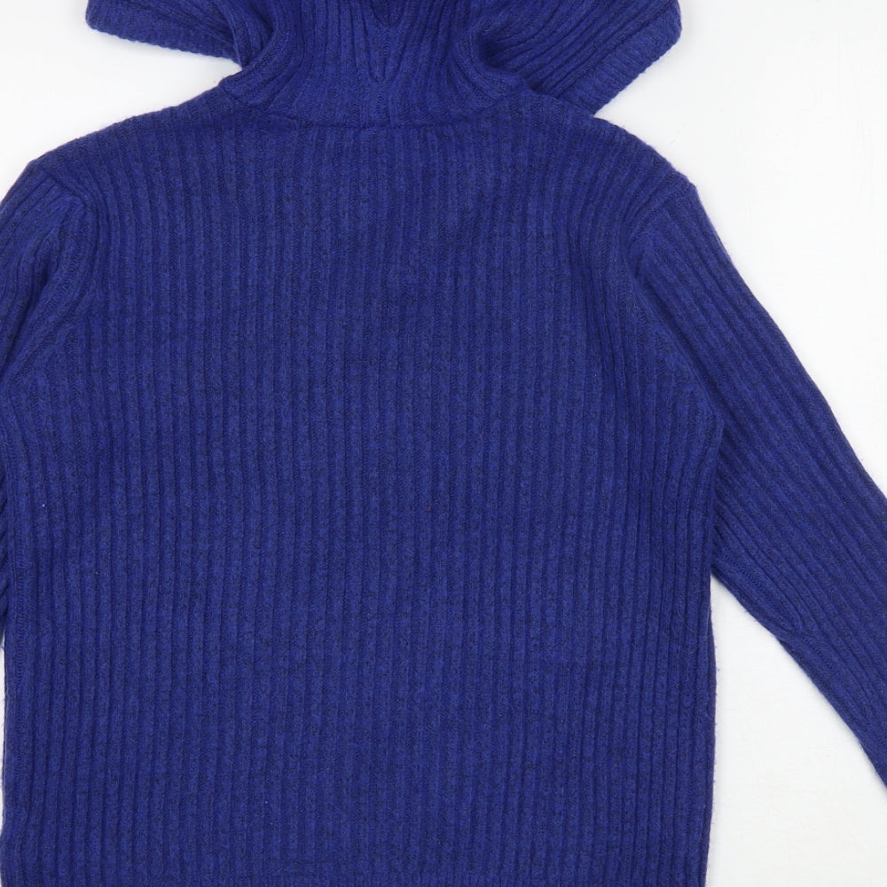 Marks and Spencer Womens Blue Round Neck Polyester Pullover Jumper Size S