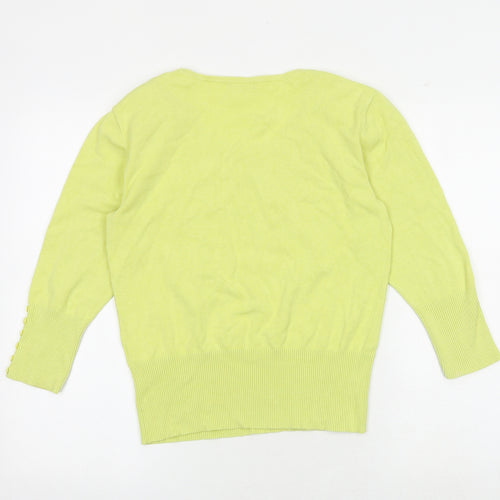 Roman Womens Yellow Round Neck Viscose Pullover Jumper Size 10