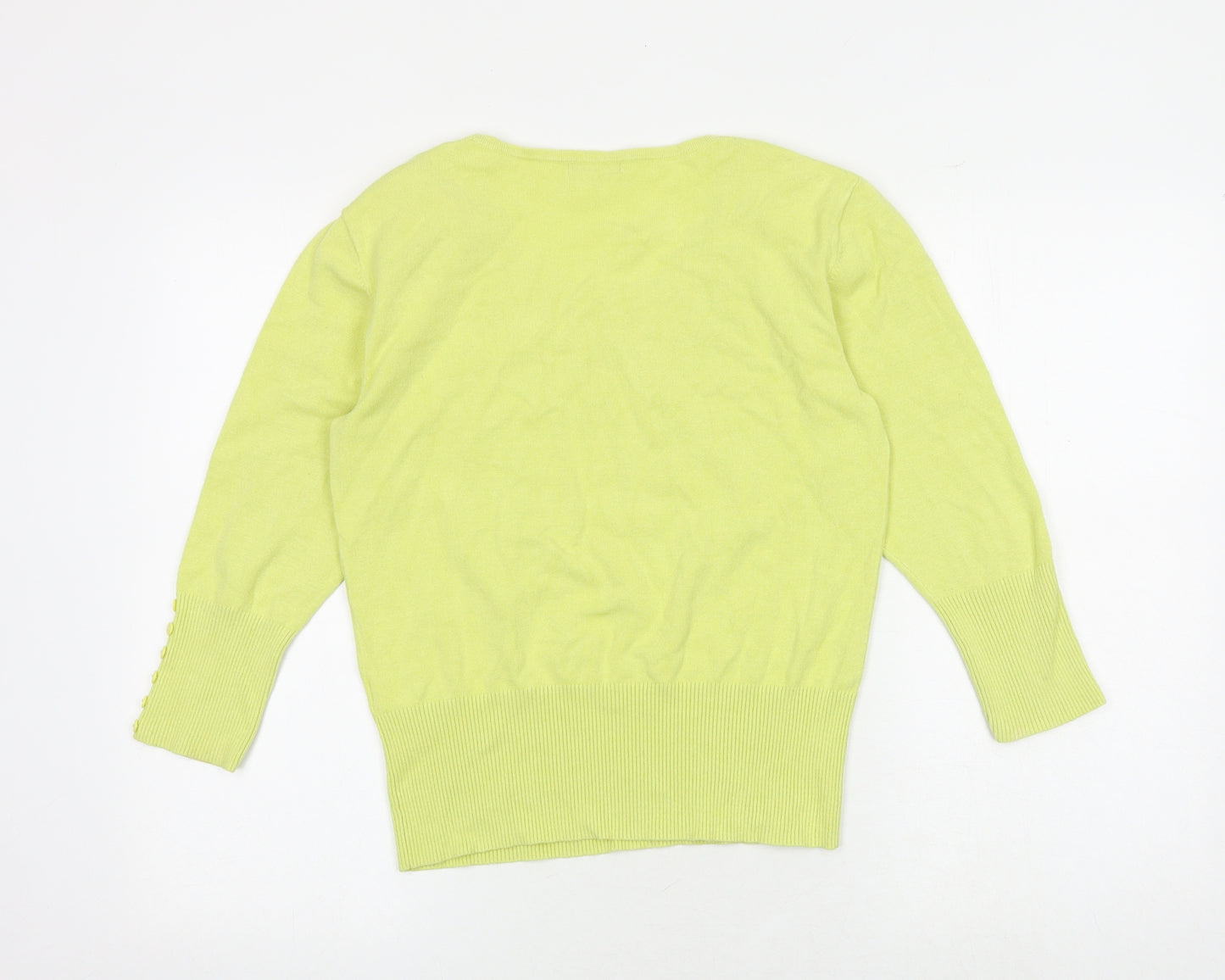 Roman Womens Yellow Round Neck Viscose Pullover Jumper Size 10
