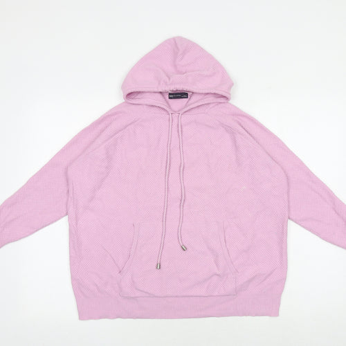 Marks and Spencer Womens Pink Viscose Pullover Hoodie Size L Pullover - Waffle Texture