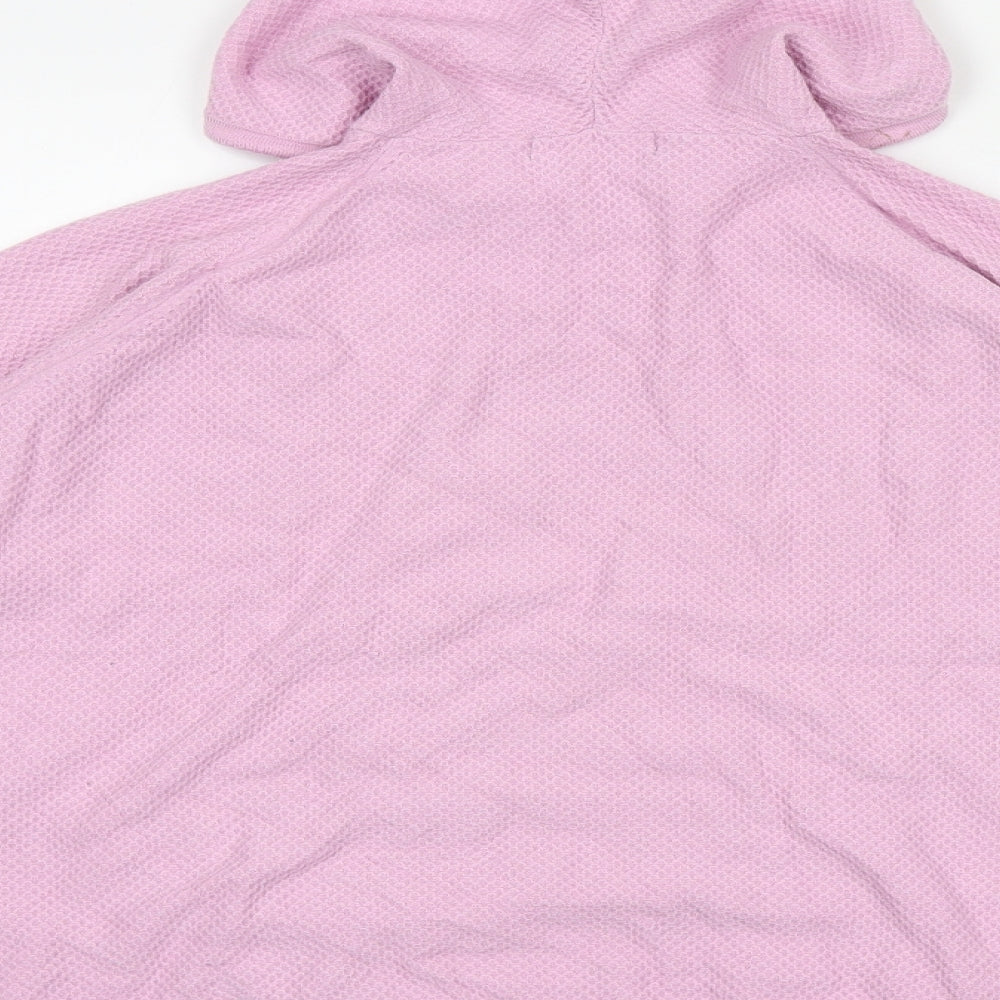 Marks and Spencer Womens Pink Viscose Pullover Hoodie Size L Pullover - Waffle Texture