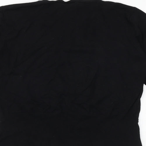 Nightingales Womens Black V-Neck Viscose Pullover Jumper Size 12