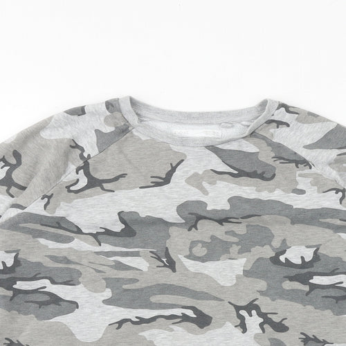 NEXT Boys Grey Camouflage Cotton Pullover Sweatshirt Size 10 Years Pullover