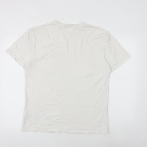 Tommy Hilfiger Mens White Cotton T-Shirt Size M Round Neck
