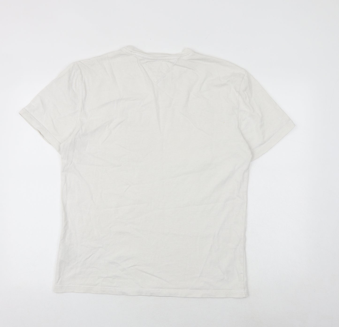 Tommy Hilfiger Mens White Cotton T-Shirt Size M Round Neck
