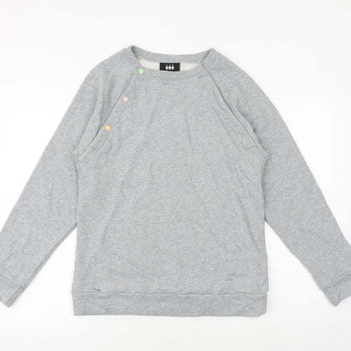 Fit Bumps and Mums Womens Grey Cotton Pullover Sweatshirt Size M Pullover