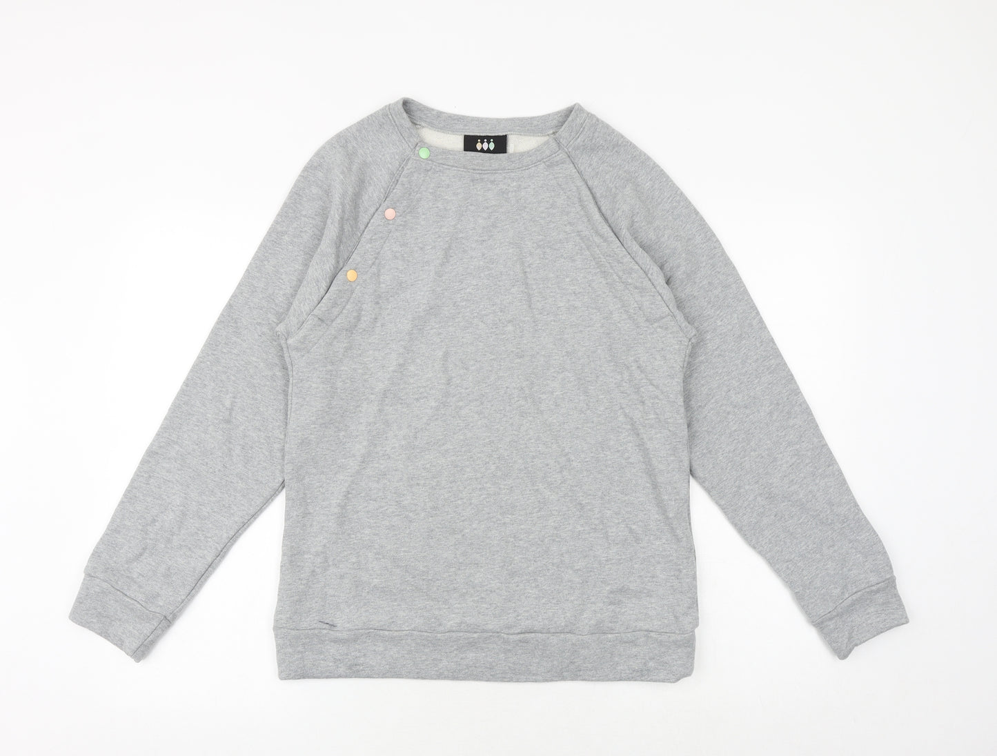Fit Bumps and Mums Womens Grey Cotton Pullover Sweatshirt Size M Pullover