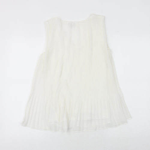 Phase Eight Womens White Polyester Basic Tank Size 10 V-Neck