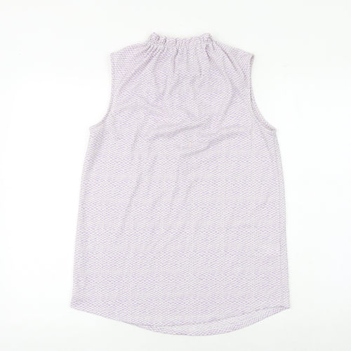 NEXT Womens Purple Check Polyester Basic Tank Size 8 Round Neck
