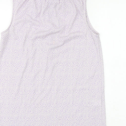 NEXT Womens Purple Check Polyester Basic Tank Size 8 Round Neck
