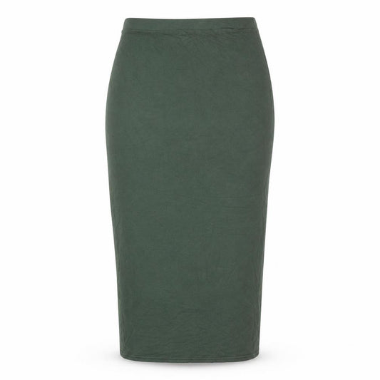 Front view of Missguided women’s green viscose bandage skirt, size UK 10
