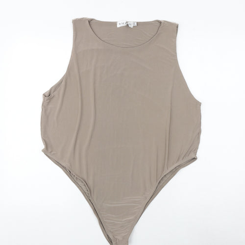 In the Style Womens Beige Polyester Bodysuit One-Piece Size 26 Snap