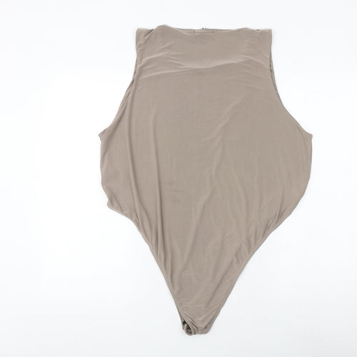 In the Style Womens Beige Polyester Bodysuit One-Piece Size 26 Snap