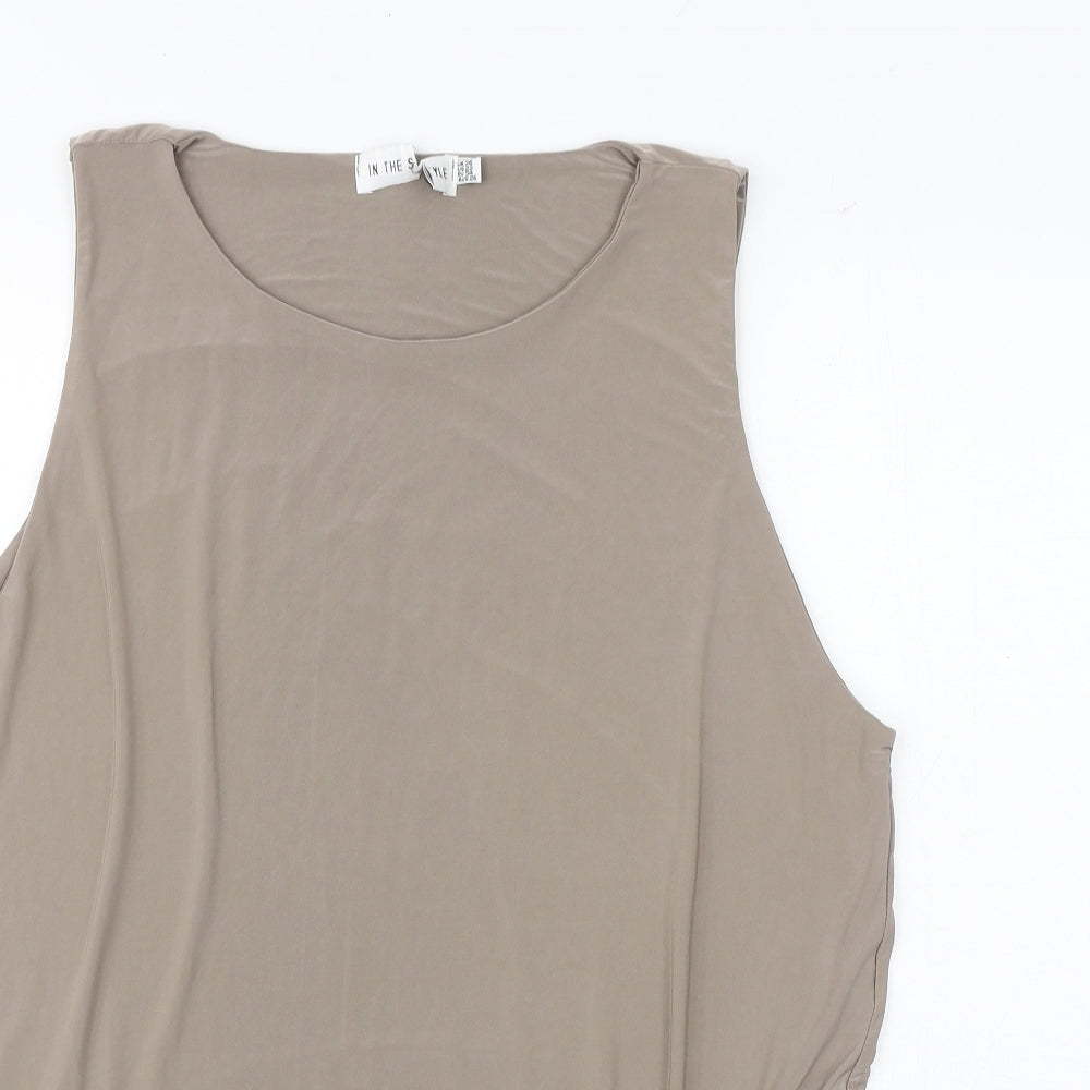 In the Style Womens Beige Polyester Bodysuit One-Piece Size 26 Snap
