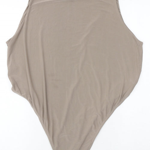 In the Style Womens Beige Polyester Bodysuit One-Piece Size 26 Snap