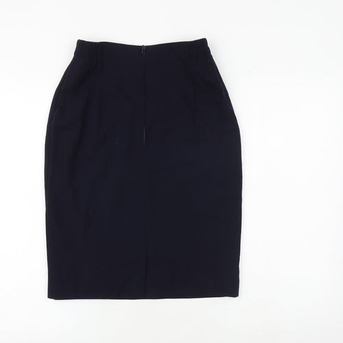 Jaeger Womens Blue Wool A-Line Skirt Size 10 Zip