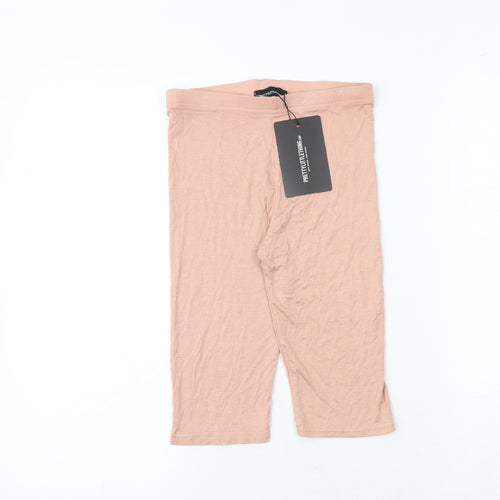 PRETTYLITTLETHING Womens Pink Viscose Sweat Shorts Size 4 Regular