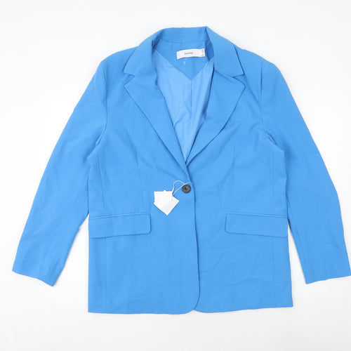 Bershka Womens Blue Jacket Blazer Size XL Button