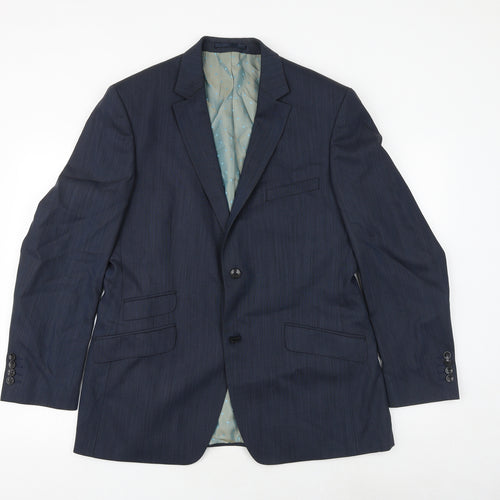REMUS Mens Blue Wool Jacket Suit Jacket Size 40 Regular