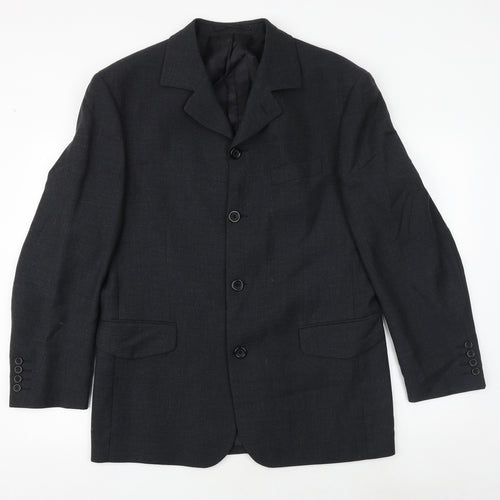Obvious uomo Mens Grey Polyester Jacket Suit Jacket Size 42 Regular