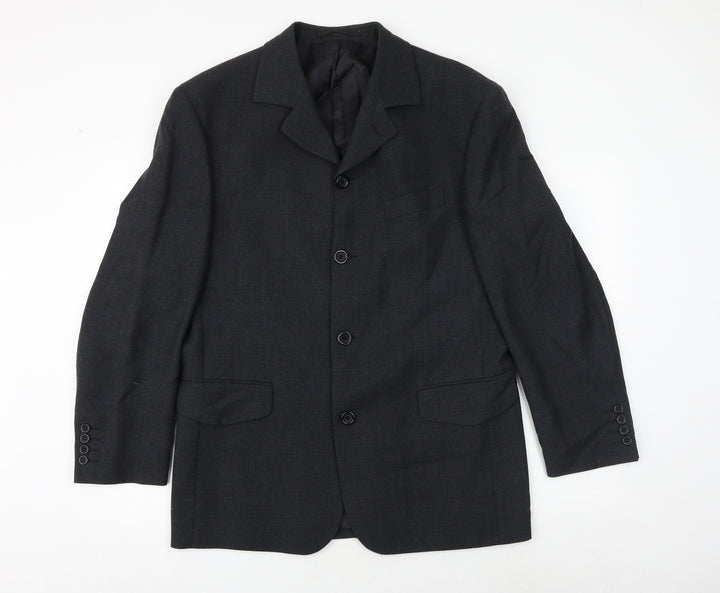 Obvious uomo Mens Grey Polyester Jacket Suit Jacket Size 42 Regular
