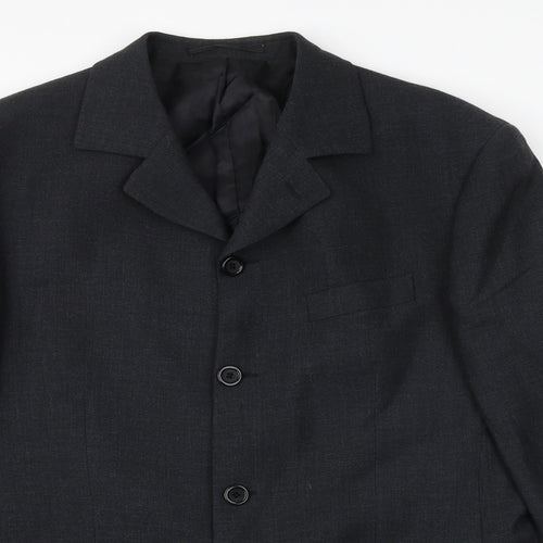 Obvious uomo Mens Grey Polyester Jacket Suit Jacket Size 42 Regular