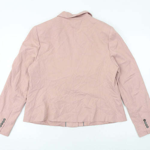 Marks and Spencer Womens Pink Jacket Blazer Size 16 Button