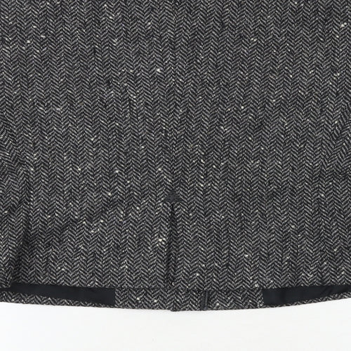 Dorene Womens Grey Geometric Jacket Blazer Size 14 Button