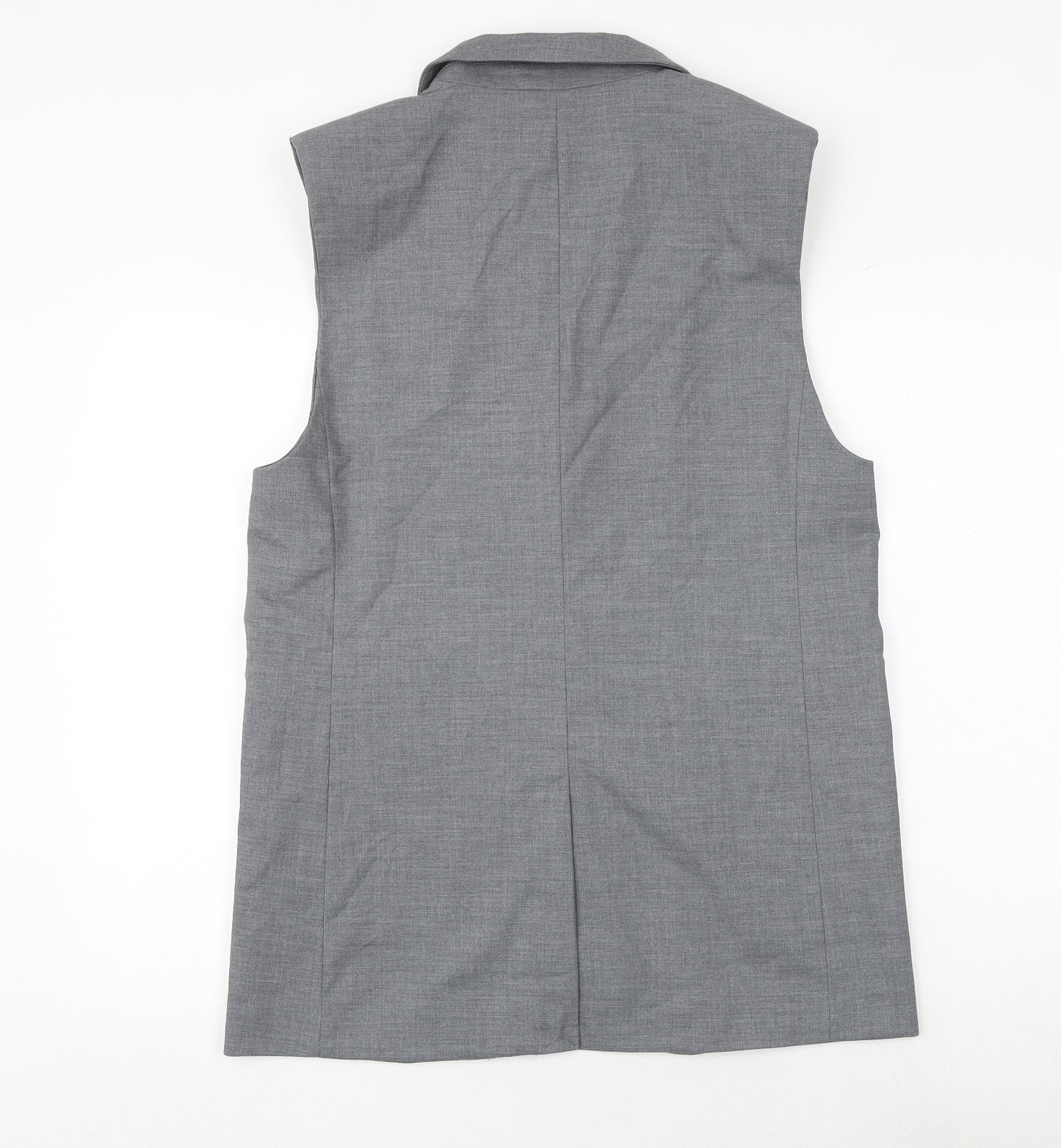 H&M Womens Grey Jacket Waistcoat Size S Button