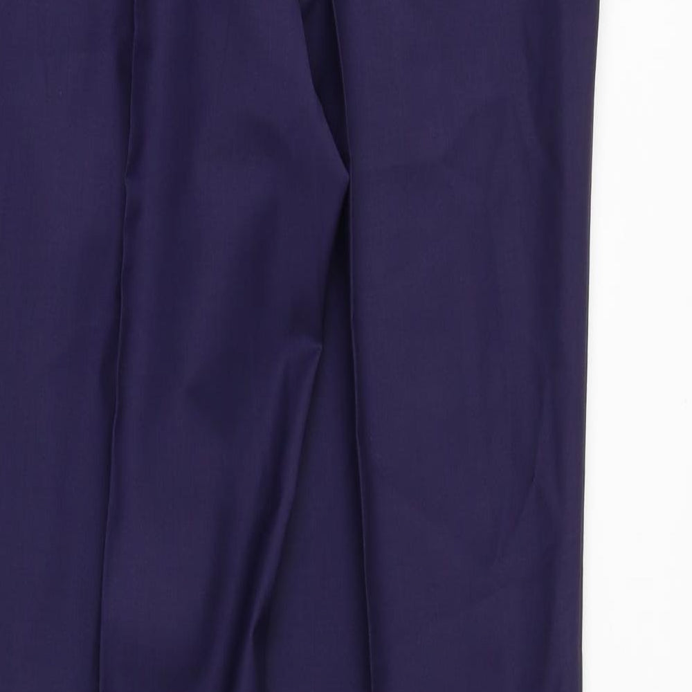 River Island Mens Purple Polyester Trousers Size 36 in L32 in Regular Zip