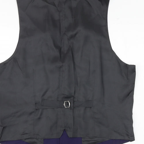 River Island Mens Purple Wool Jacket Suit Waistcoat Size XL Regular
