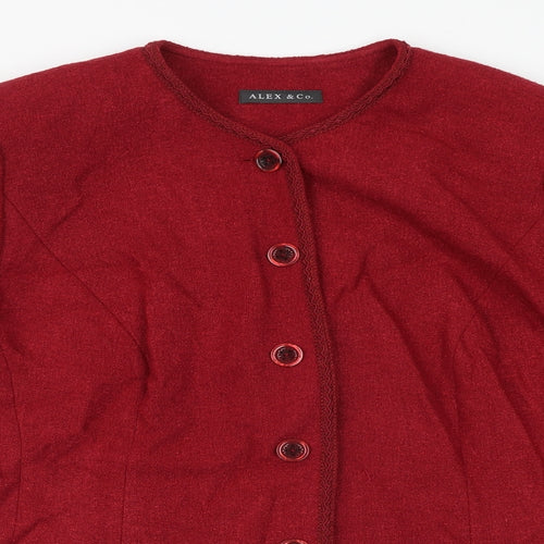ALEX&CO Womens Red Jacket Size 20 Button