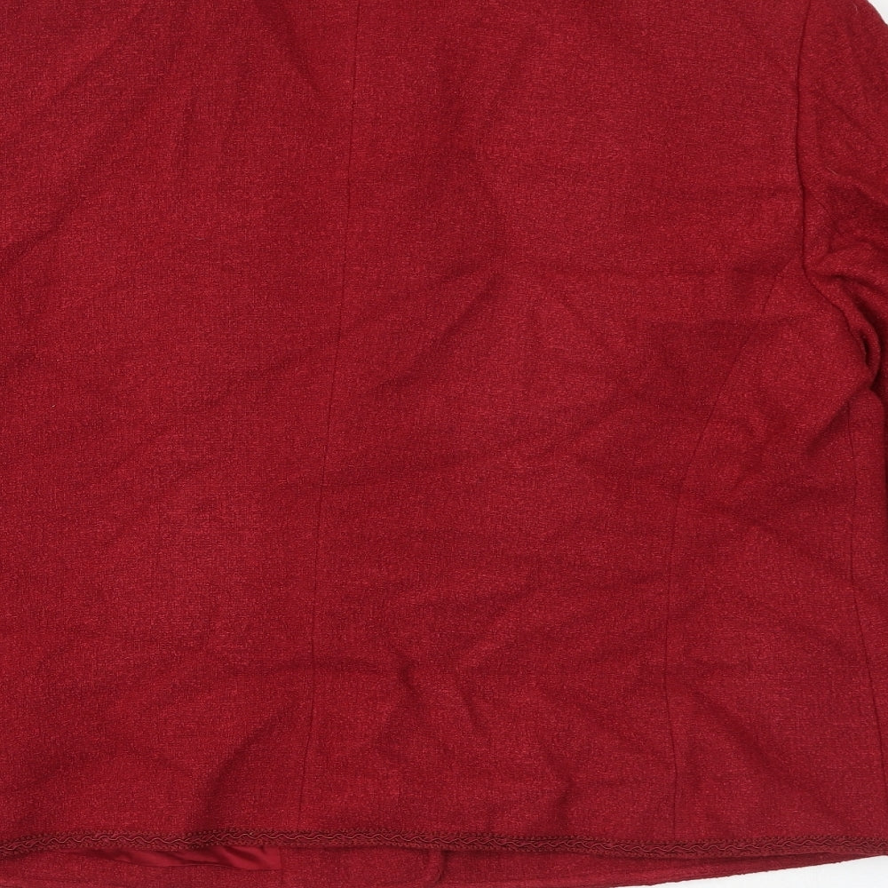ALEX&CO Womens Red Jacket Size 20 Button