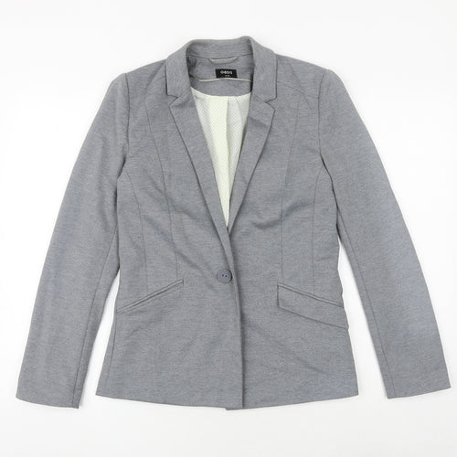 Oasis Womens Grey Geometric Jacket Blazer Size 8 Button