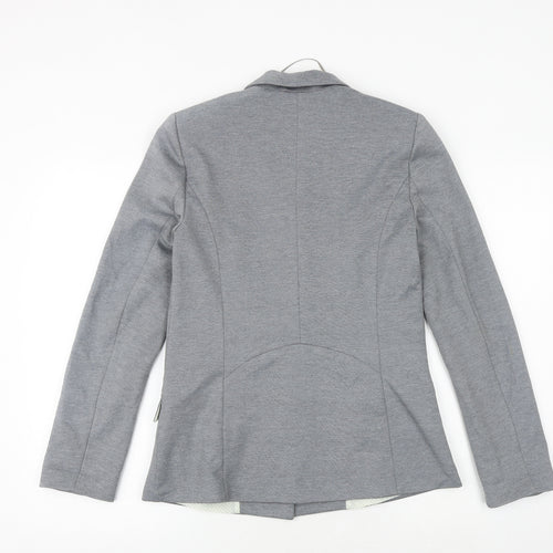 Oasis Womens Grey Geometric Jacket Blazer Size 8 Button
