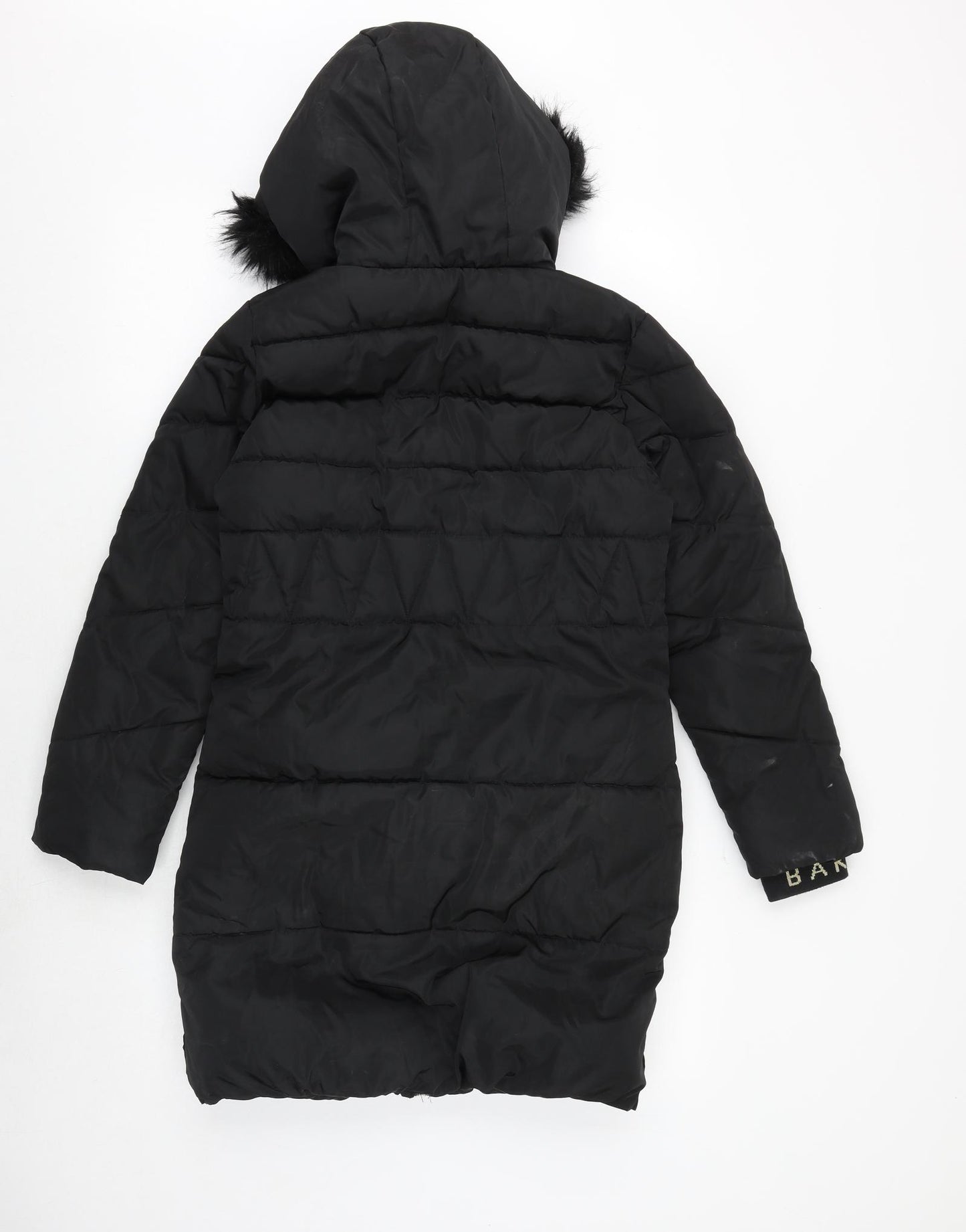 Ted Baker Girls Black Quilted Coat Size 11 Years Zip