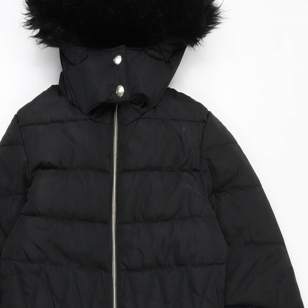 Ted Baker Girls Black Quilted Coat Size 11 Years Zip