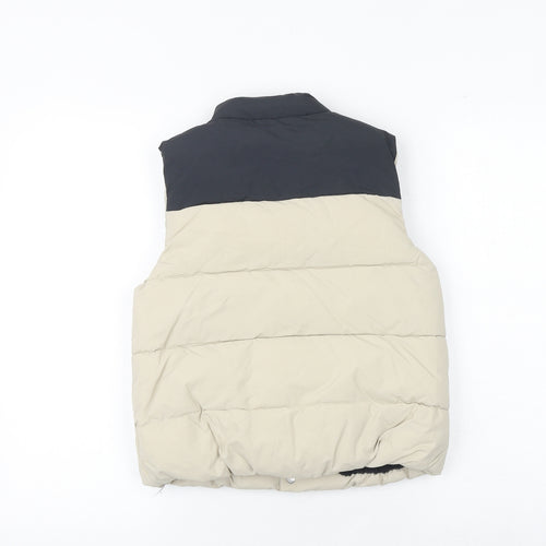 Marks and Spencer Boys Beige Colourblock Gilet Jacket Size 6-7 Years Zip
