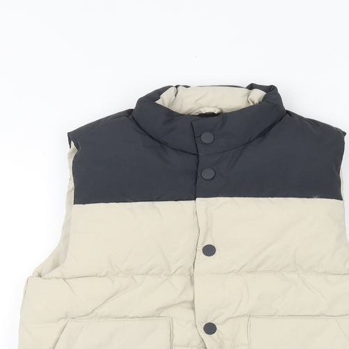 Marks and Spencer Boys Beige Colourblock Gilet Jacket Size 6-7 Years Zip