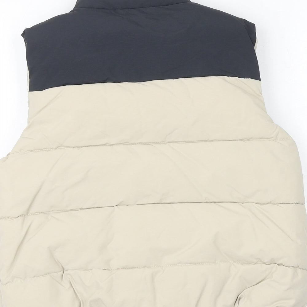 Marks and Spencer Boys Beige Colourblock Gilet Jacket Size 6-7 Years Zip