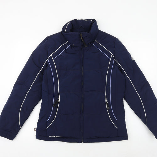 ZeroXposur Womens Blue Windbreaker Jacket Size S Zip