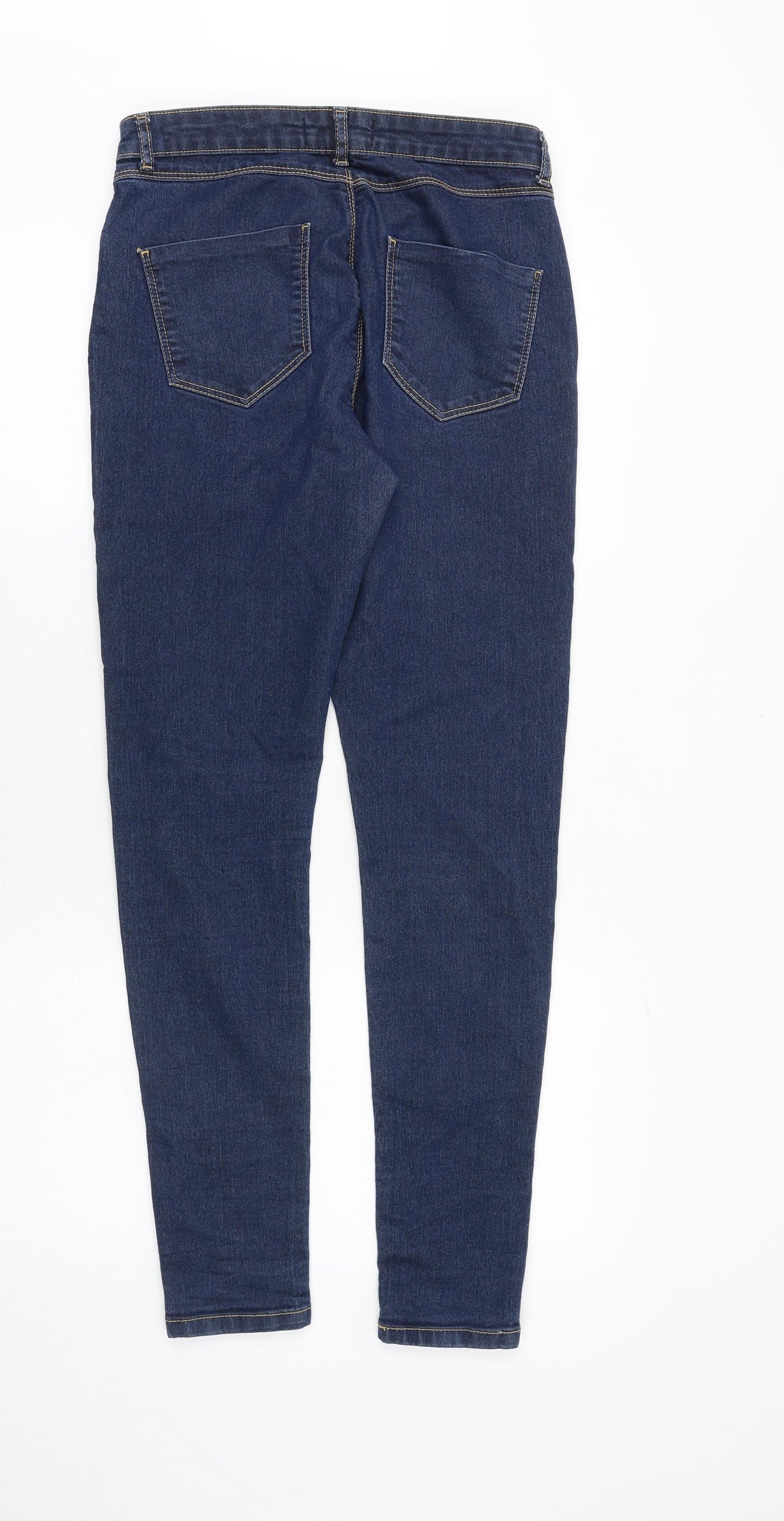 Dorothy Perkins Womens Blue Cotton Skinny Jeans Size 10 Regular Zip
